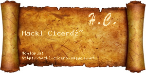 Hackl Ciceró névjegykártya